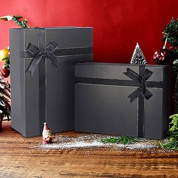 GRAFF ギフトボックス 黒 レザー風 Amazon | ギフトボックス 黒 紙箱 貼り箱 ブラック 内寸340×190